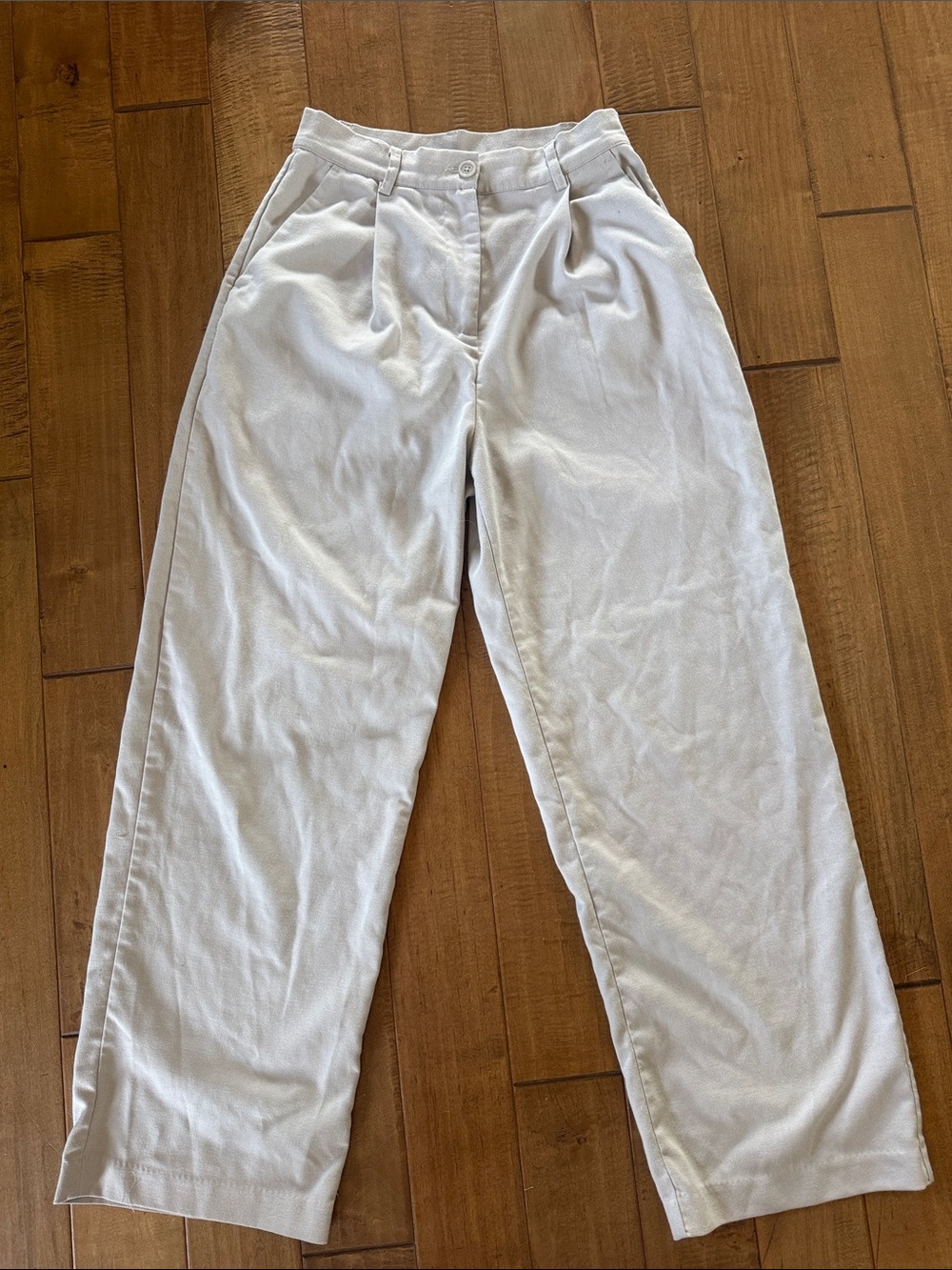 Garage High-Rise Wide Leg Women's Pants in Light Beige